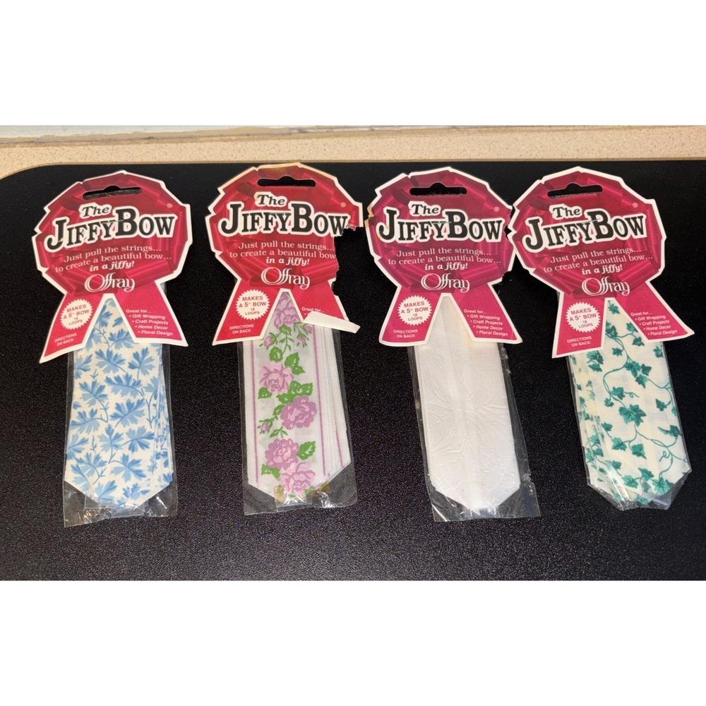 Vtg Lot Of 4 "The Jiffy Bow" Makes A 5" Bow. Crafts Gift Wrap Home Decor